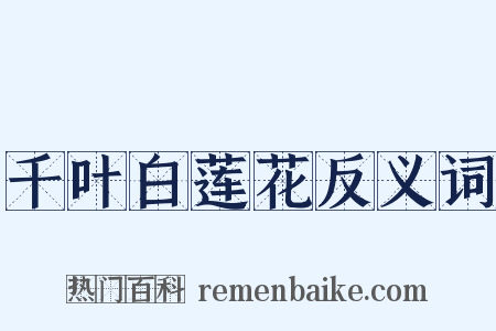 千叶白莲花反义词是什么意思的图片